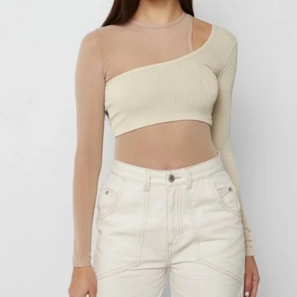 Maniere De Voir Bodysuit Beige